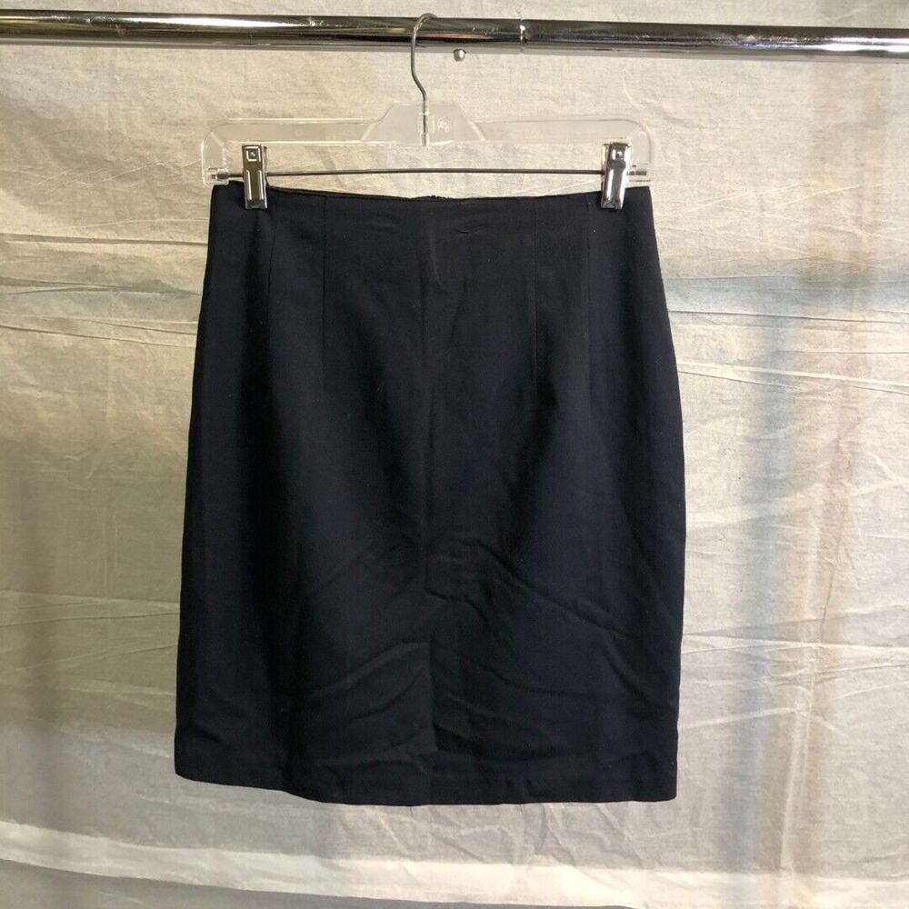 Vintage Black Jean Mid Length Skirt by StringBean